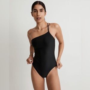 *TAGS* Madwell Double Strap One Shoulder Bathing Suit Black size Large